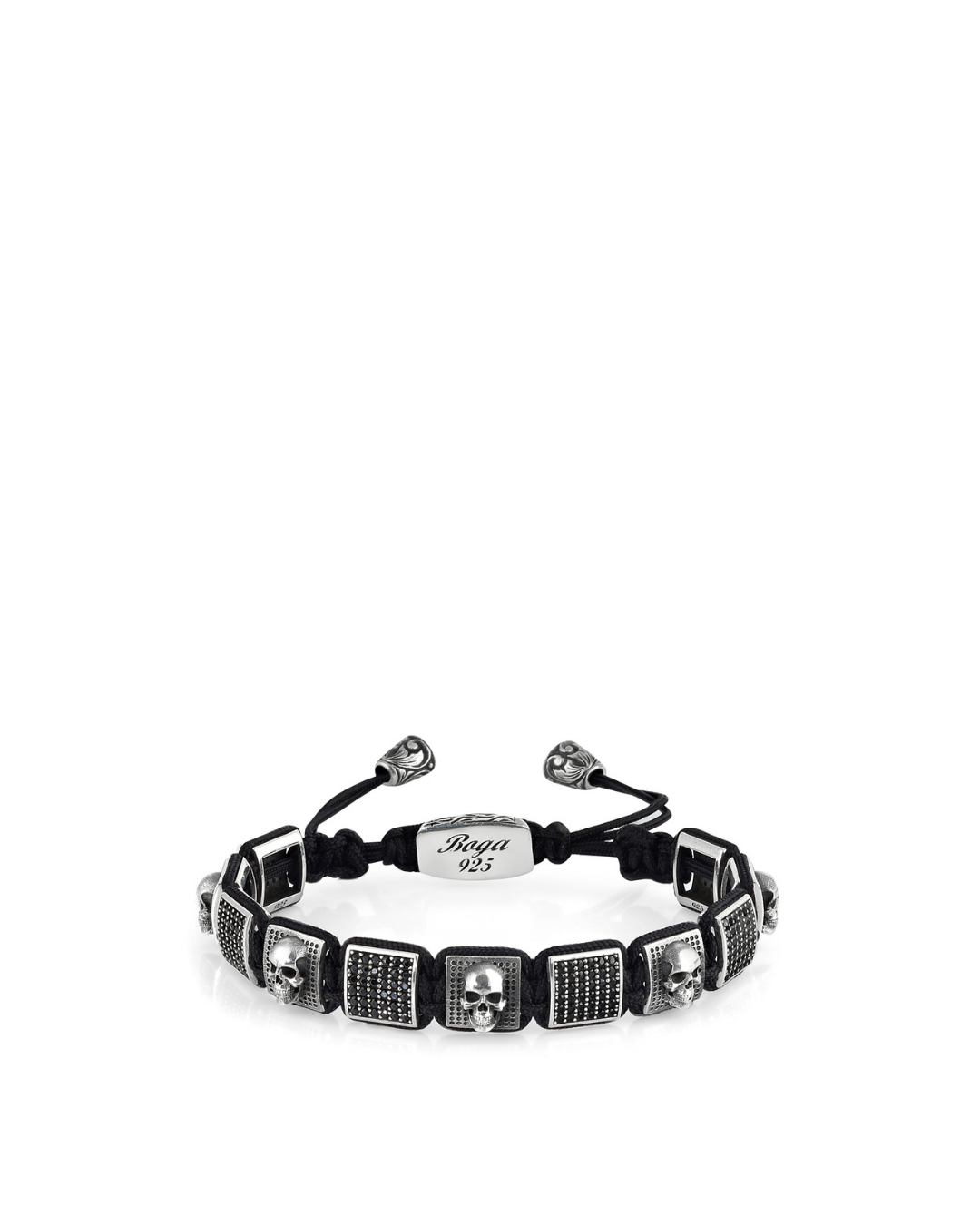 Skull Zircon Men’s Silver Bracelet