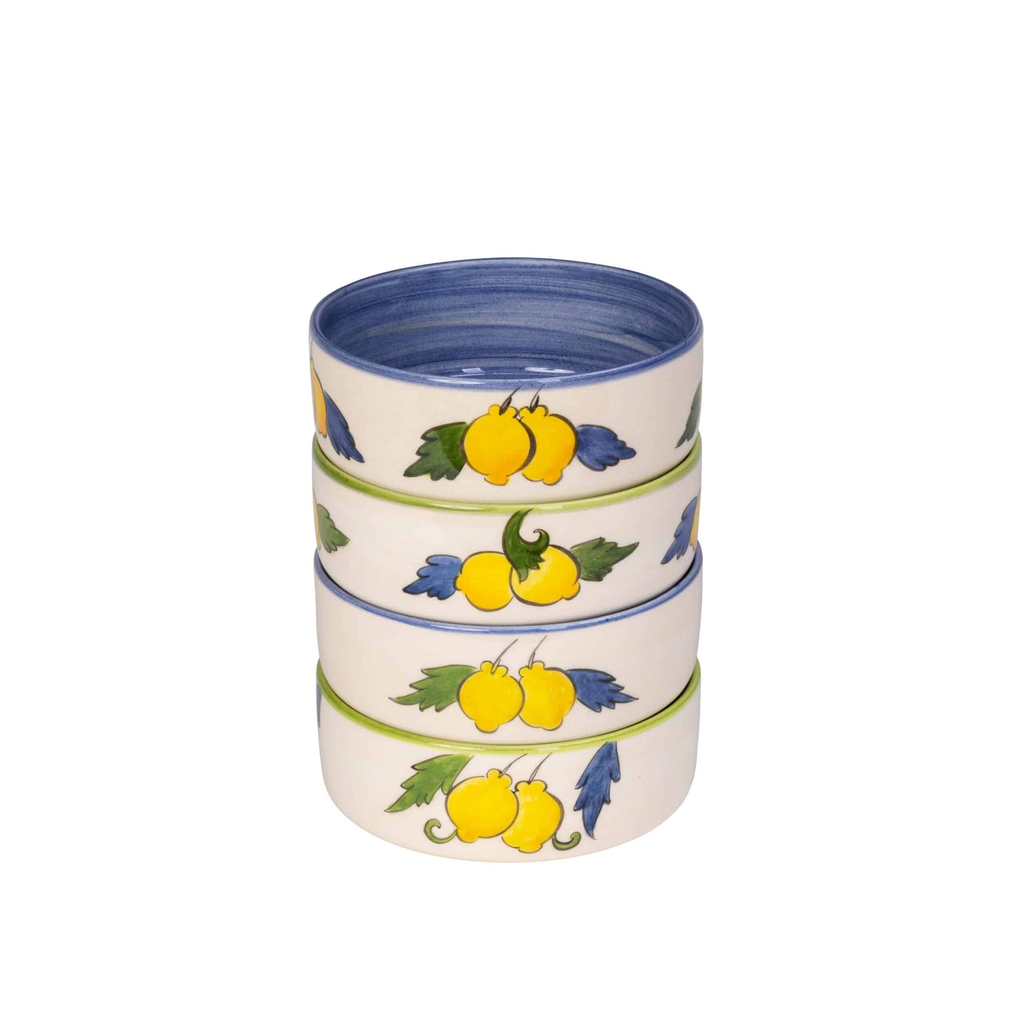 Sorrento Lemon Handmade Ceramic Midi Bowl Set of 4