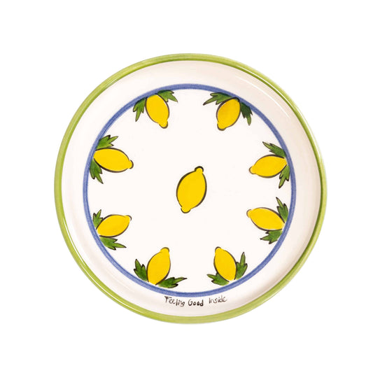 Sorrento Lemon Handmade Ceramic Multi-Lemon Mini Plate 14 cm