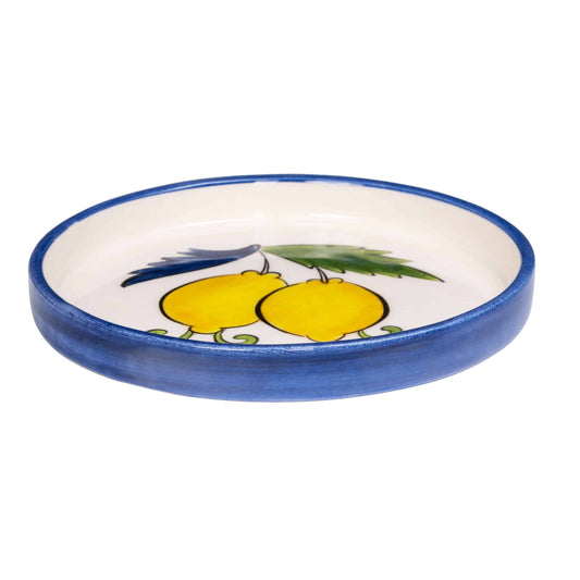 Sorrento Lemon Handmade Ceramic Blue Mini Plate 14 cm