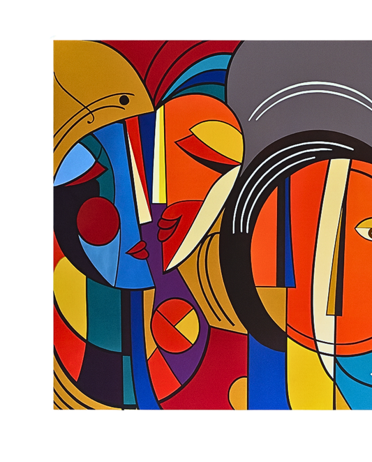 Spirits Becoming One 60 × 120 cm Surrealist Geometric Abstraction Oil Painting On Canvas