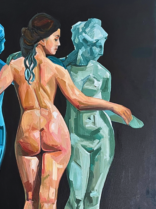 Three Beauties 130×170cm Figurative Expressionism Surrealism Oil Painting