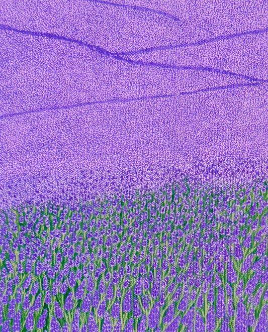 Valley of Lavenders 39.5x49cm Neo-Organic Surrealist Painting
