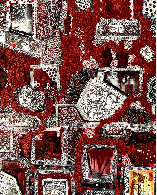 Whose Pocket? 95x73cm Neo-Organic Surrealist Painting