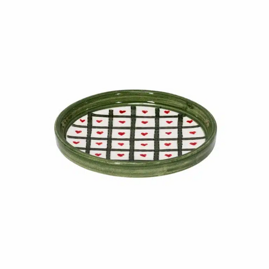 Xmas Hearts Handmade Ceramic Mini Plate