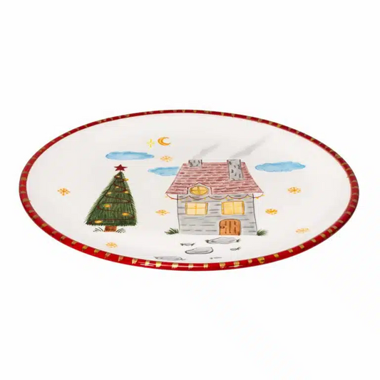 Xmas Home Handmade Ceramic 25 cm Dinner Plate