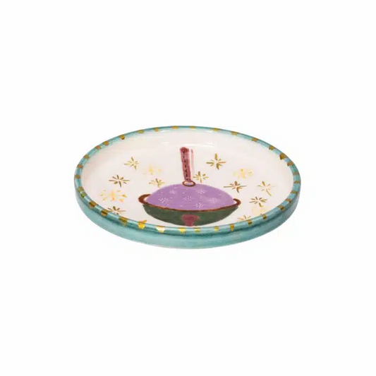 Xmas Lilac Ball Handmade Ceramic Mini Plate