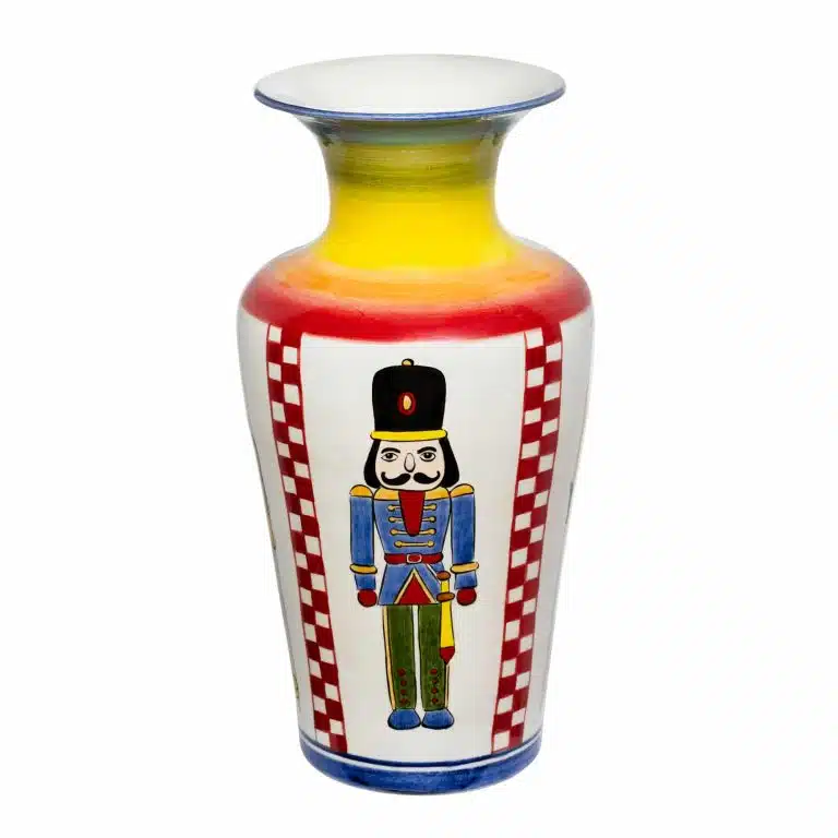 Xmas Nut Cracker Rainbow Handmade Ceramic Large Vase