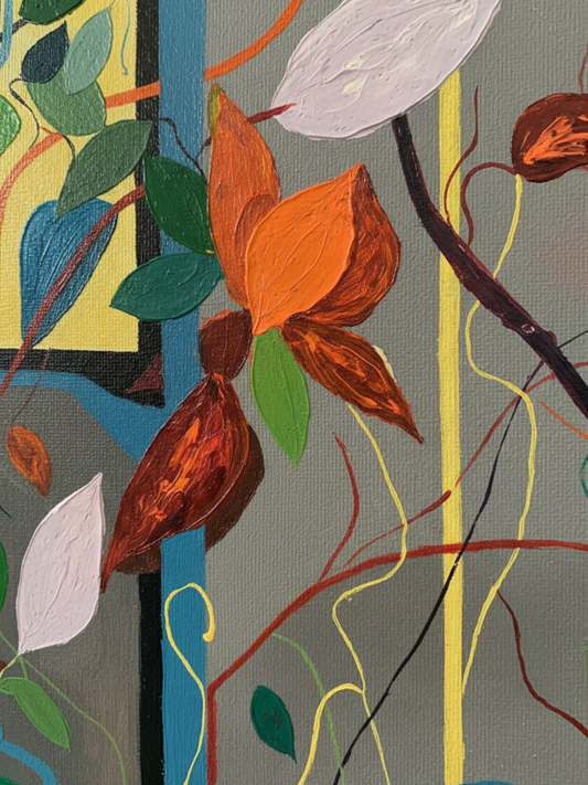 Yellow Window - 100×100cm Contemporary Figurative Abstract Expressionism Oil Painting