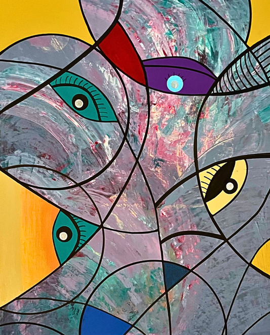 Labyrinth of Dreams 90 × 60 cm Surrealist Geometric Abstraction Oil Painting On Canvas