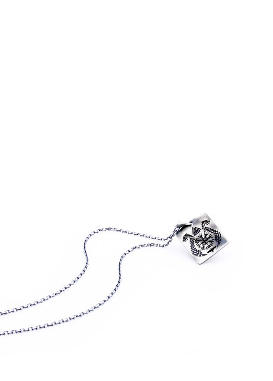 Men’s Viking Dragon Rct Silver Necklace