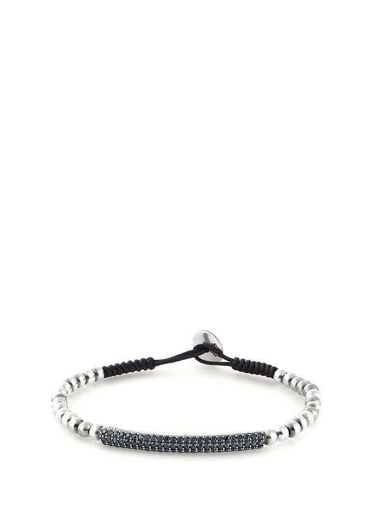 Men’s Pipe Zircon Silver Bracelet