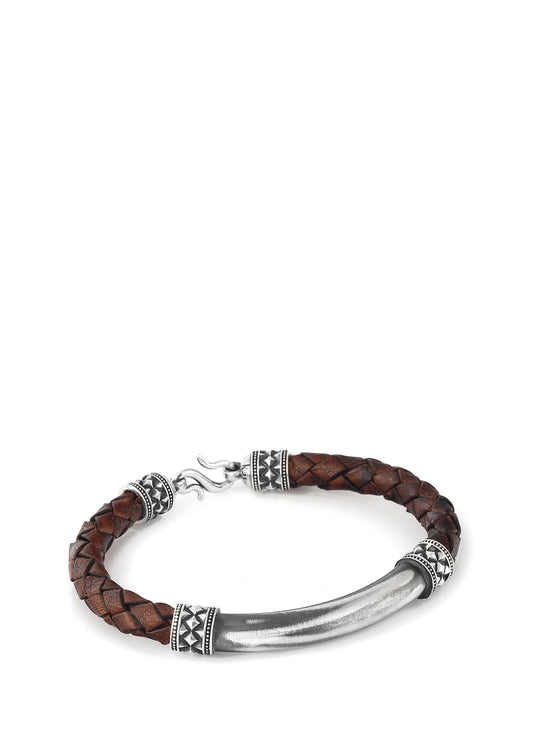 Men’s Ragnar Pipe Bridge Silver Bracelet 1