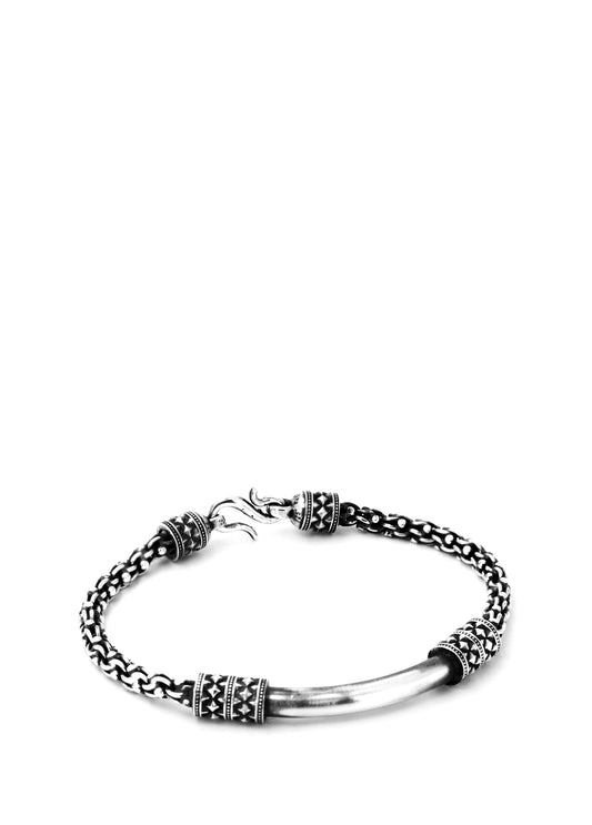 Men’s Bjorn Pipe Gri Silver Bracelet