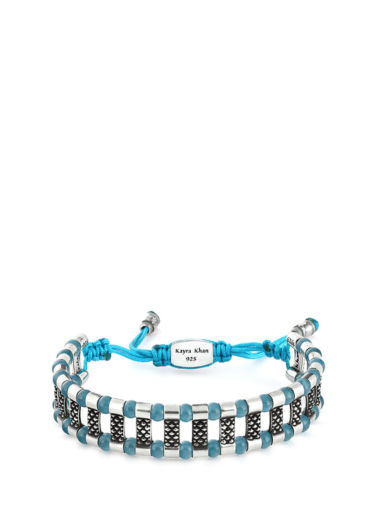 Men’s Frode Bridge With Stone Silver Bracelet