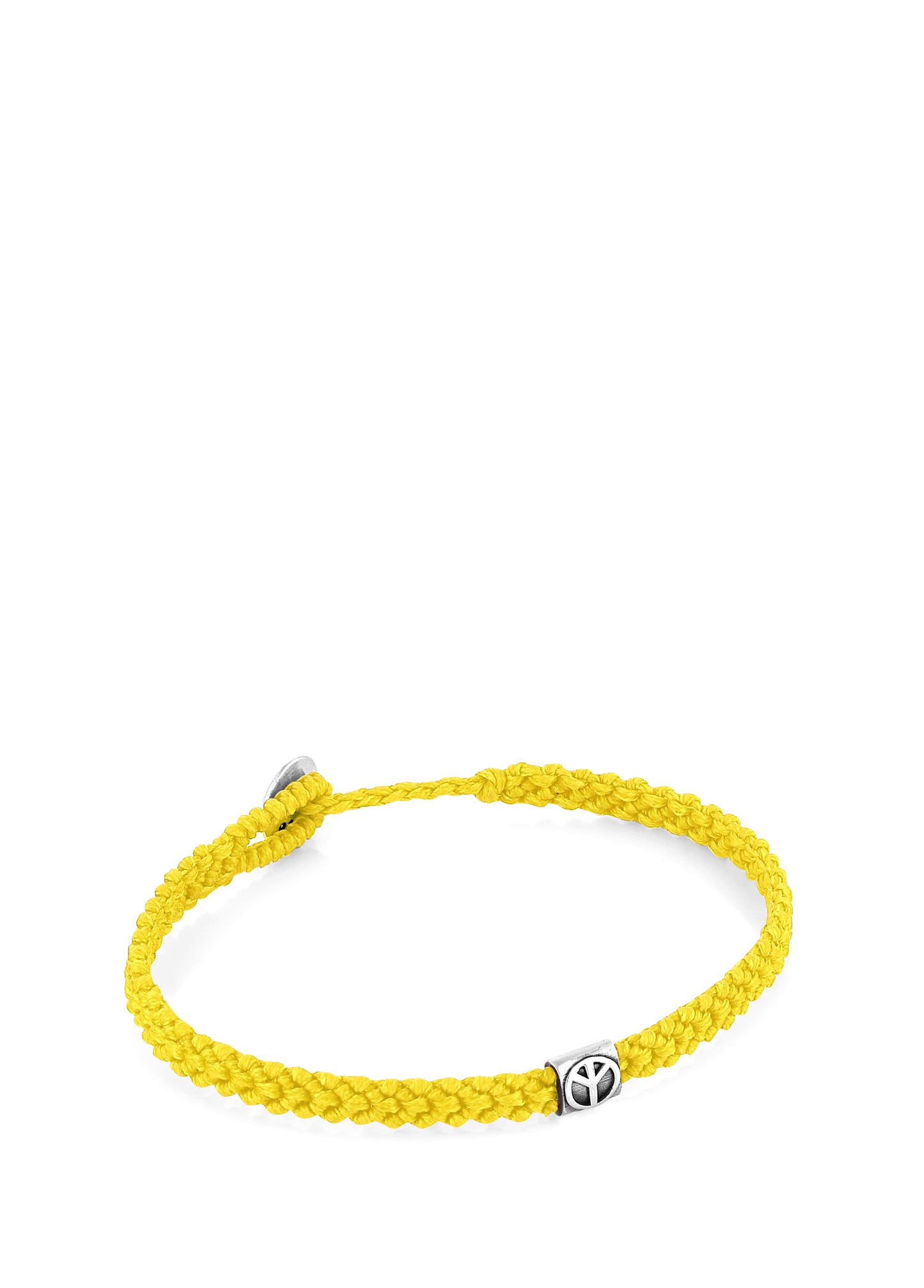 Men’s Peace Braided Wax Silver Bracelet 13