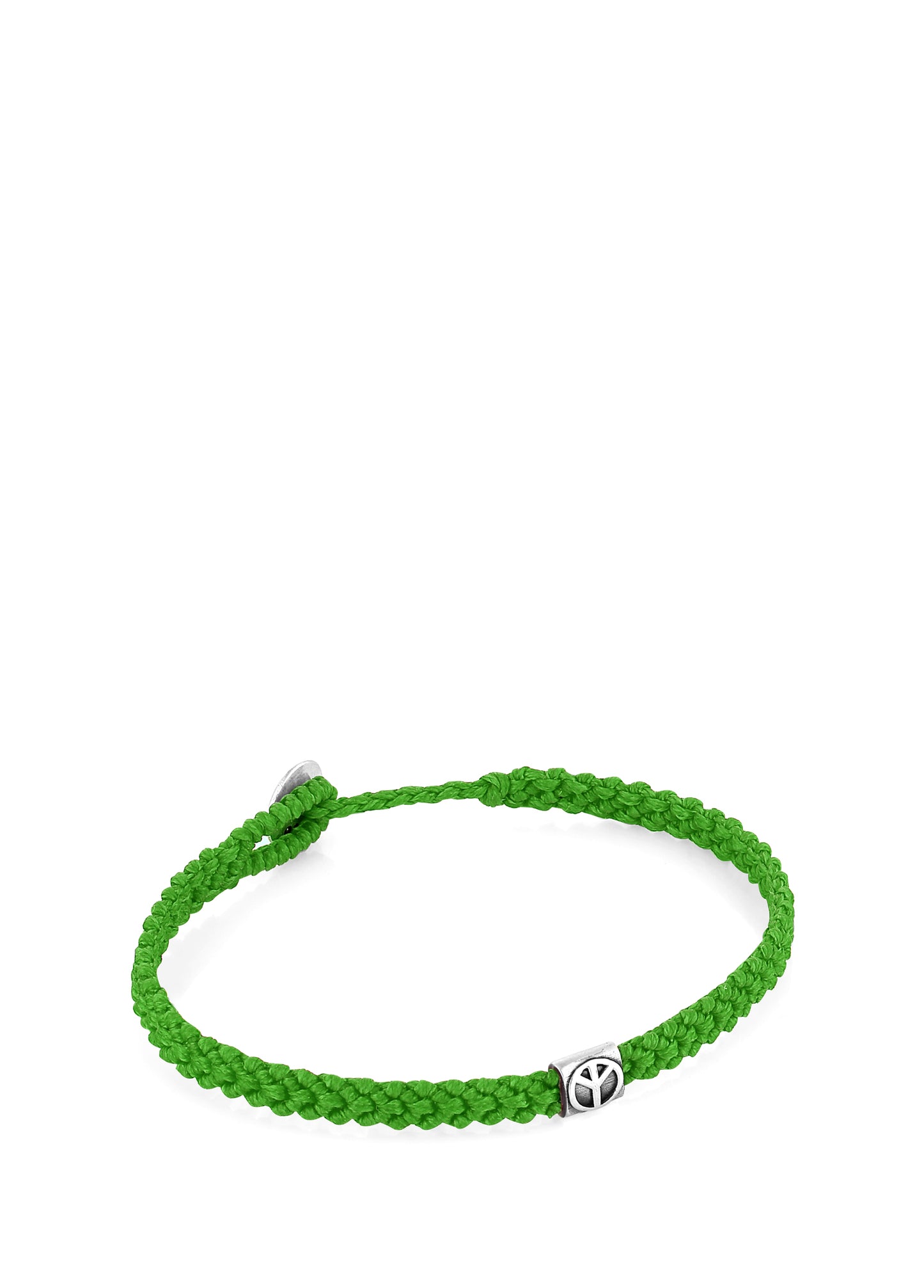 Men’s Peace Braided Wax Silver Bracelet 13