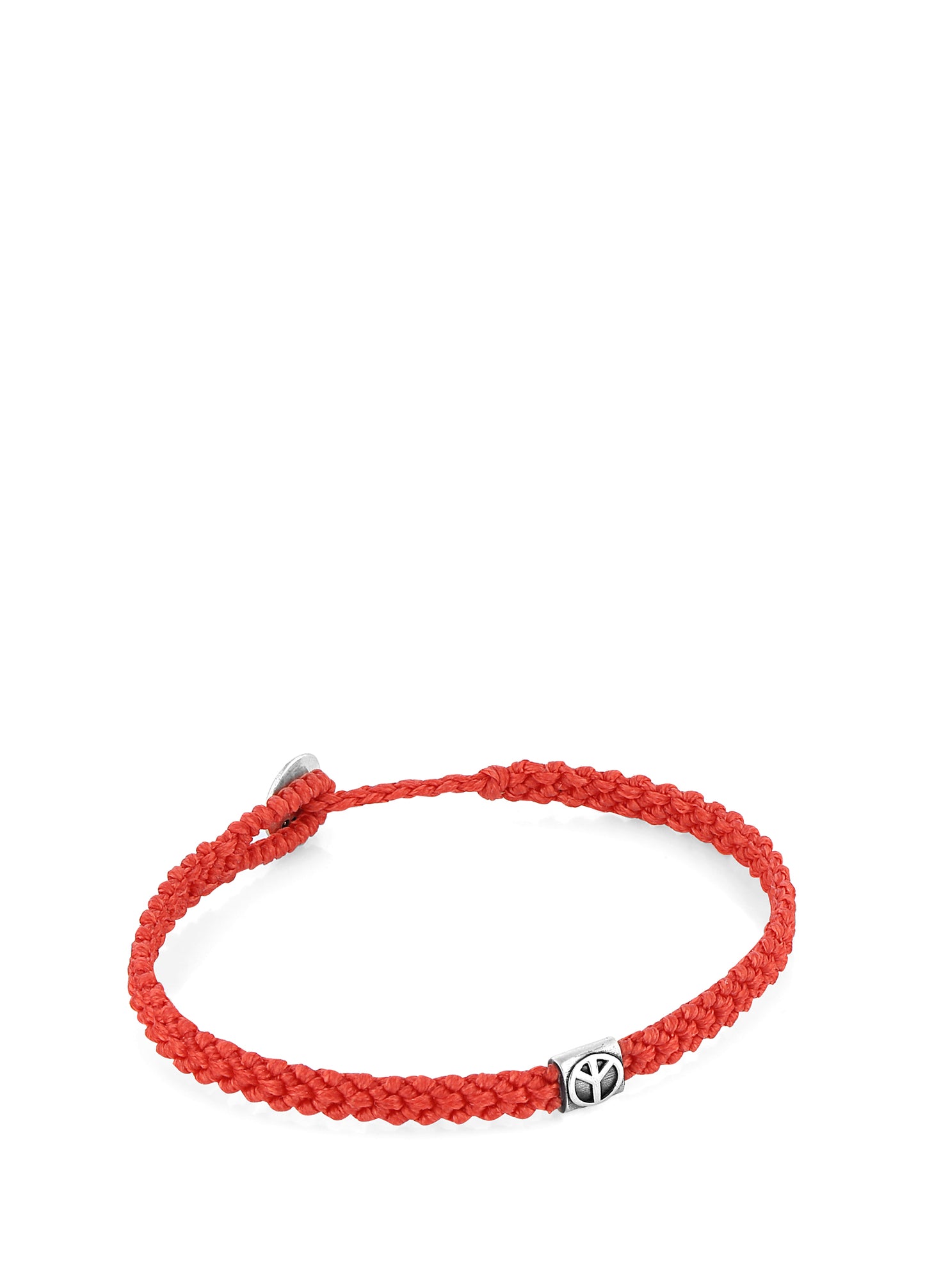 Men’s Peace Braided Wax Silver Bracelet 13