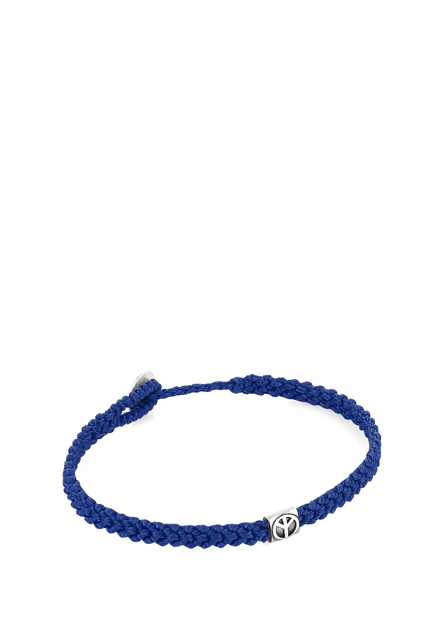 Men’s Peace Braided Wax Silver Bracelet 13