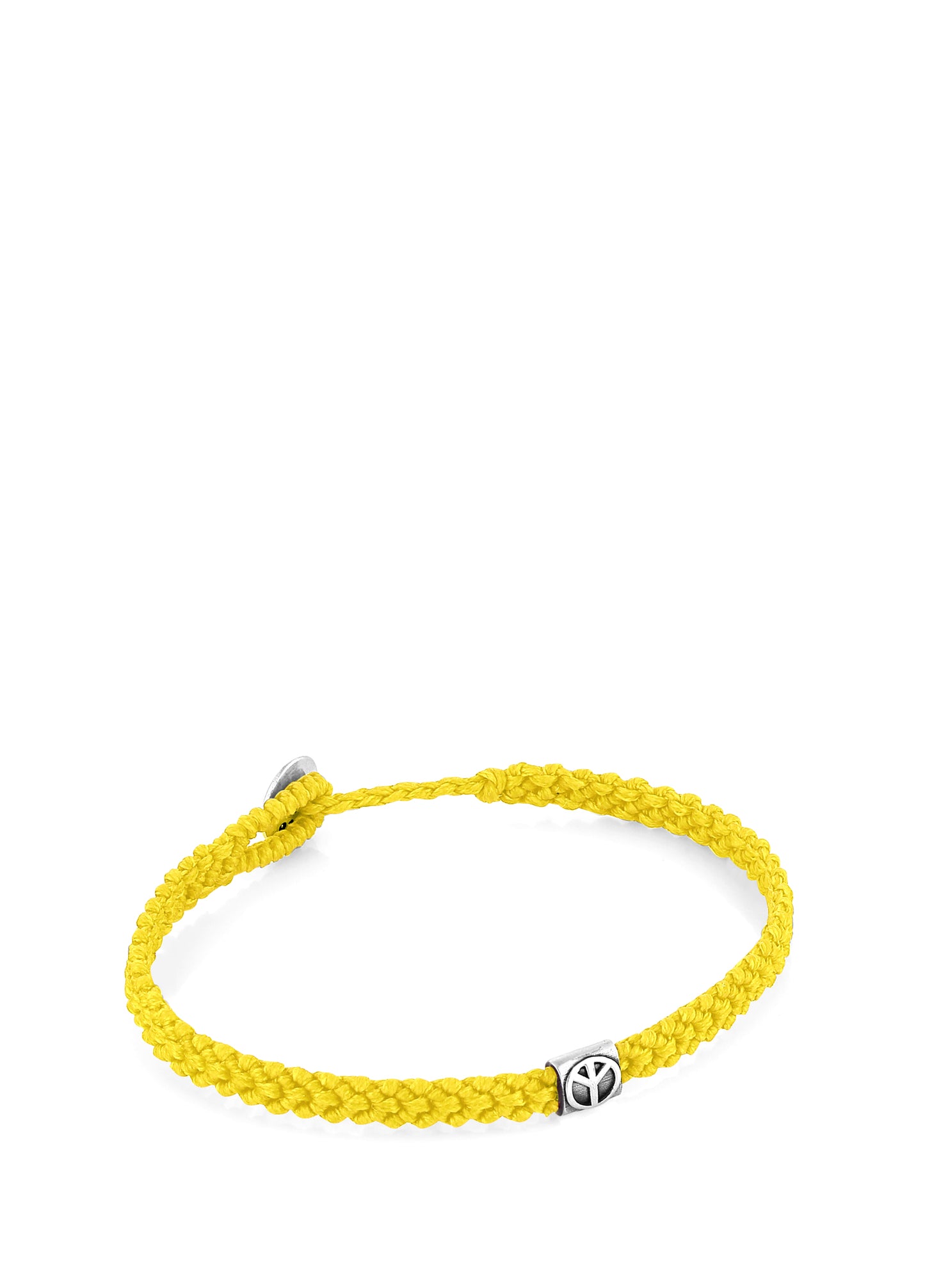 Men’s Peace Braided Wax Silver Bracelet 13