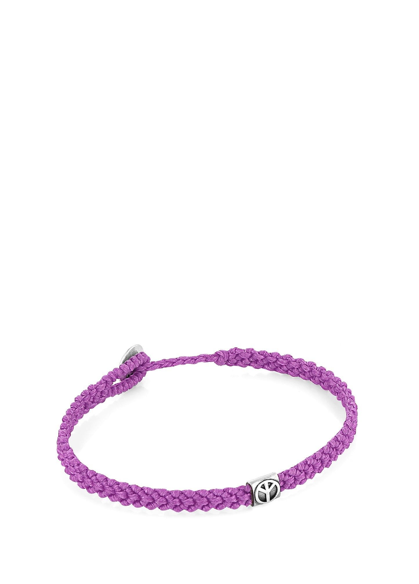 Men’s Peace Braided Wax Silver Bracelet 13