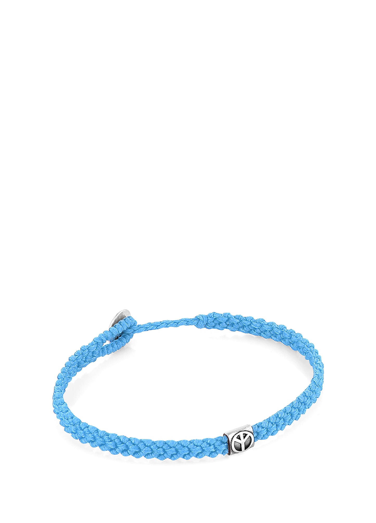 Men’s Peace Braided Wax Silver Bracelet 13