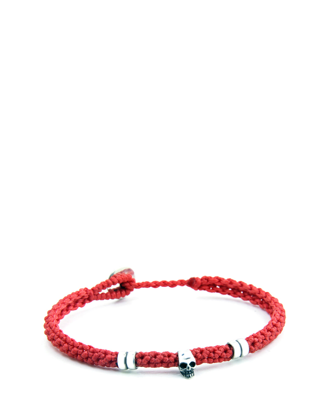 Men’s Skull Double OO Brd Wax Silver Bracelet