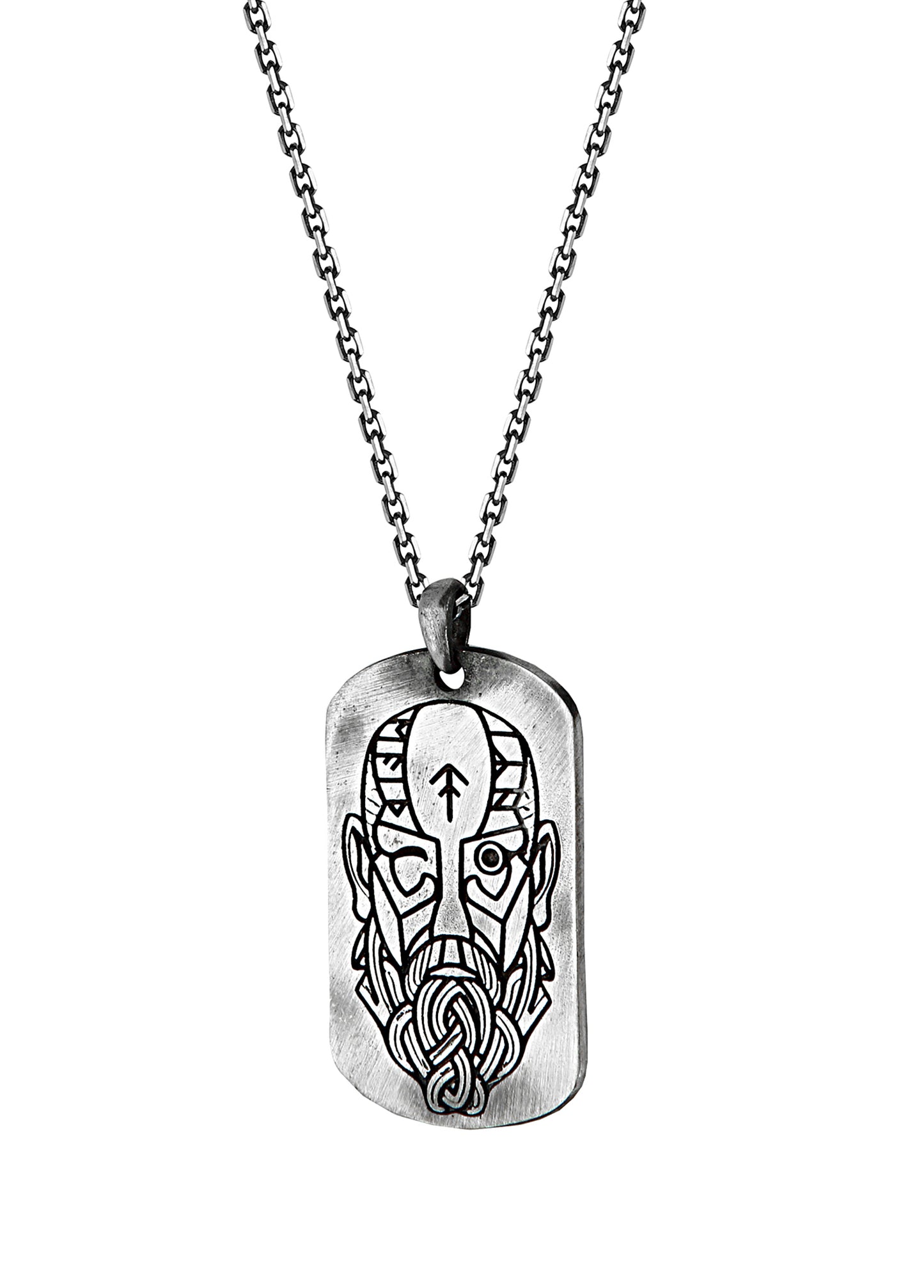 Men’s Odin Justice Tag Silver Necklace