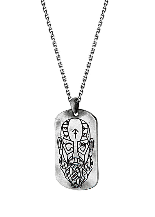 Men’s Odin Justice Tag Silver Necklace