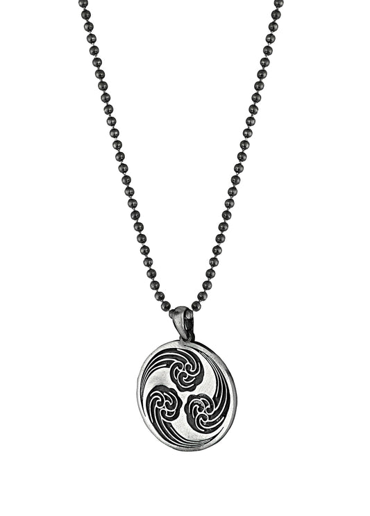 Men’s Mono Waves Silver Necklace