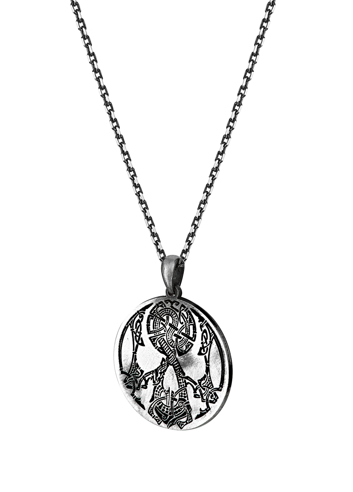 Men’s Celtic Skull Silver Necklace
