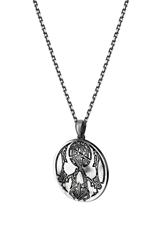 Men’s Celtic Skull Silver Necklace