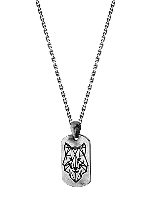 Men’s Wolf Head Silver Necklace