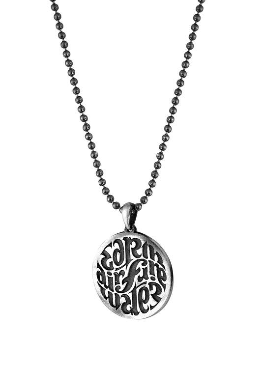 Men’s Earth Air Fire Water Ball Silver Necklace