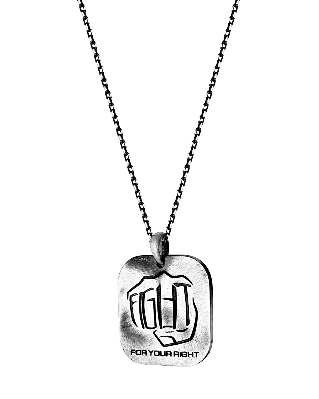 Men’s Fight Silver Necklace
