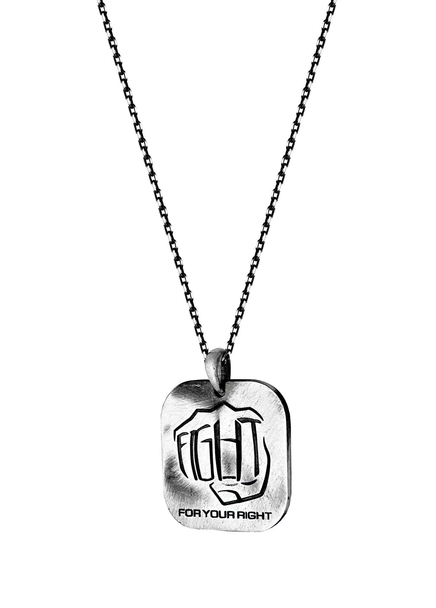 Men’s Fight Silver Necklace