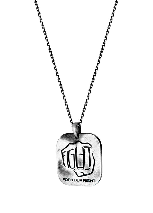Men’s Fight Silver Necklace