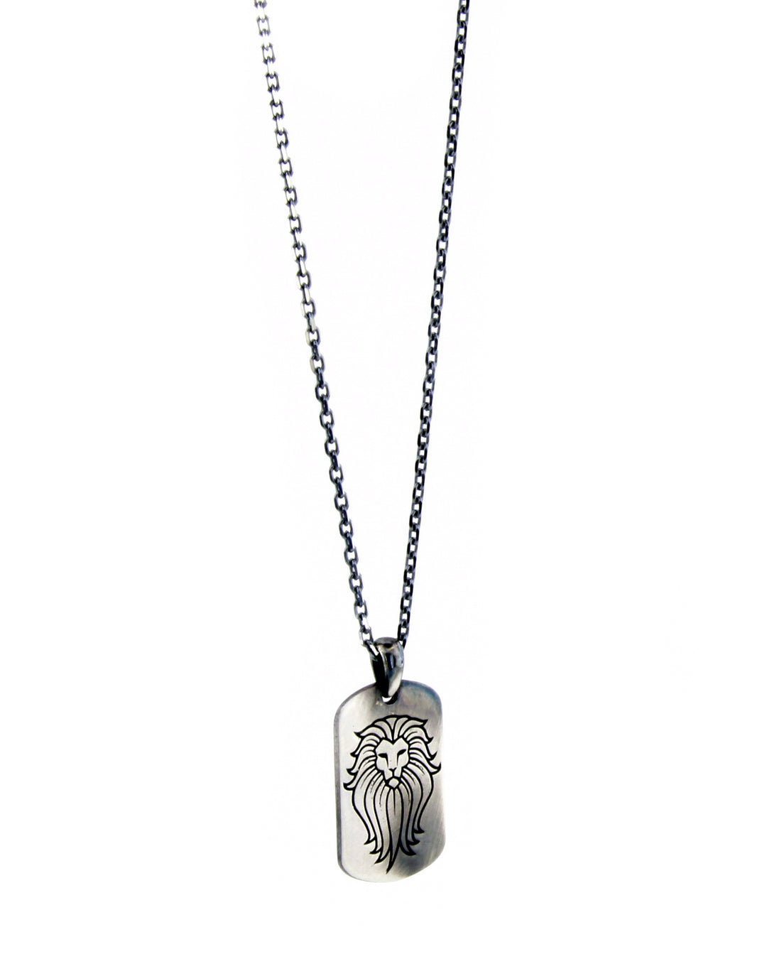 Men’s Lion Head Rct Silver Necklace