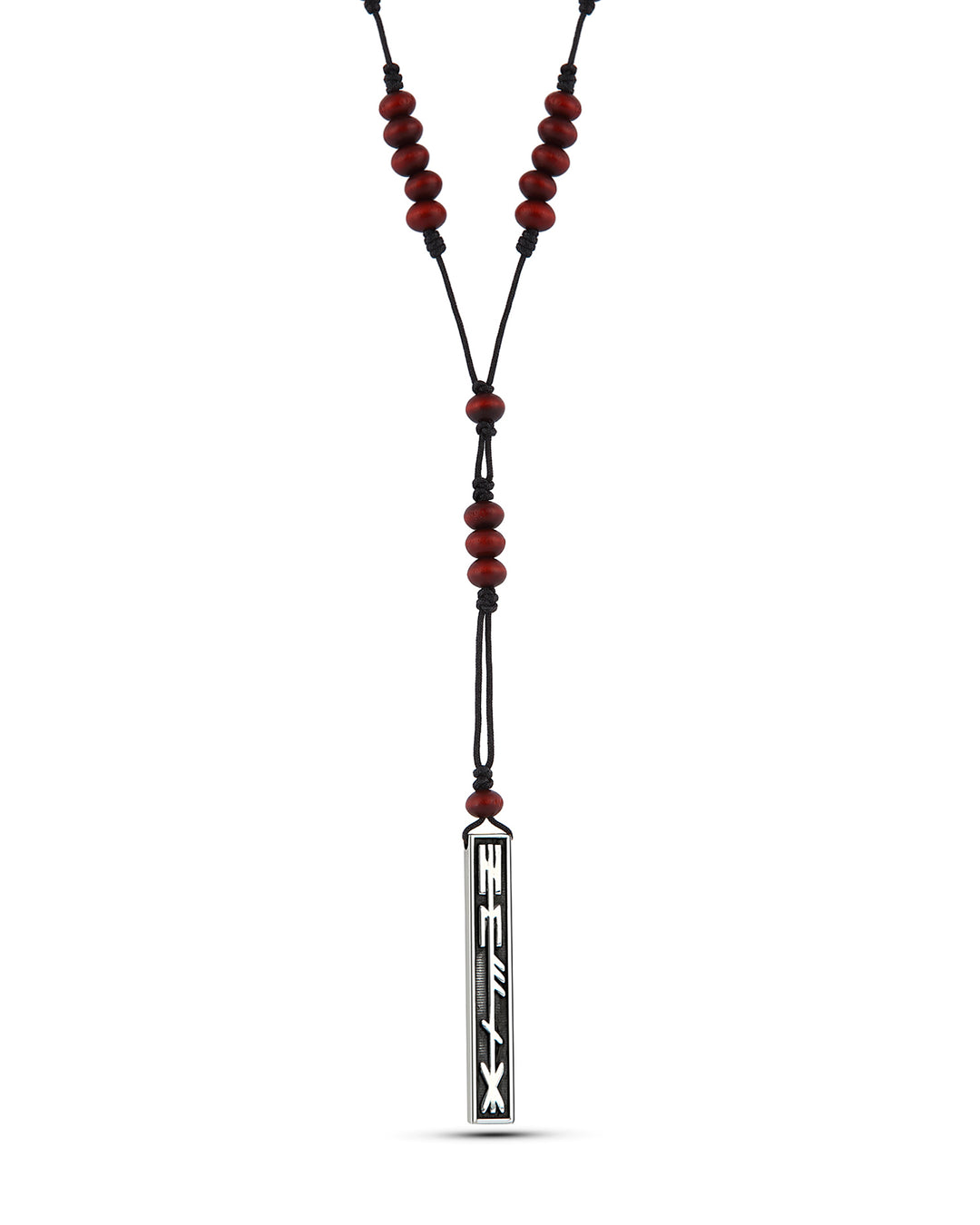 Men’s Healing Wood Bordo Silver Necklace