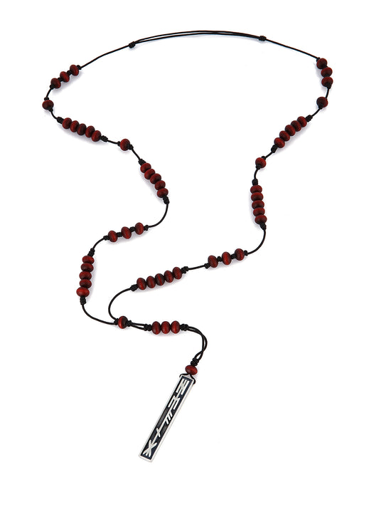 Men’s Healing Wood Bordo Silver Necklace