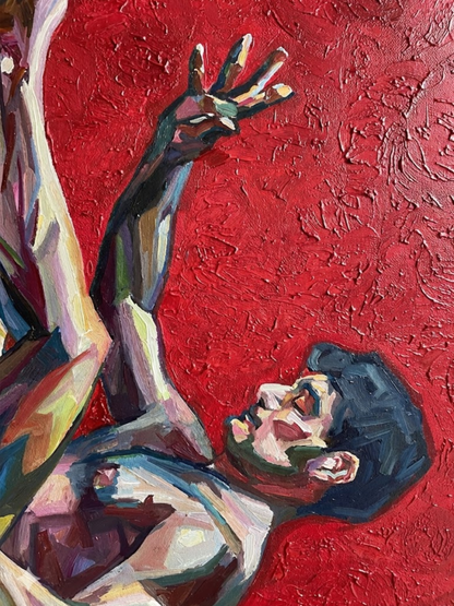 Falling 150×150cm Figurative Expressionism Surrealism Oil Painting