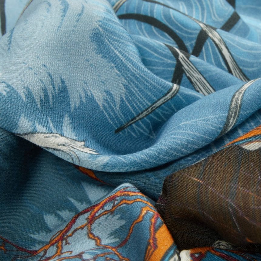 Snow Ball & Turquoise and Orange - Scarf