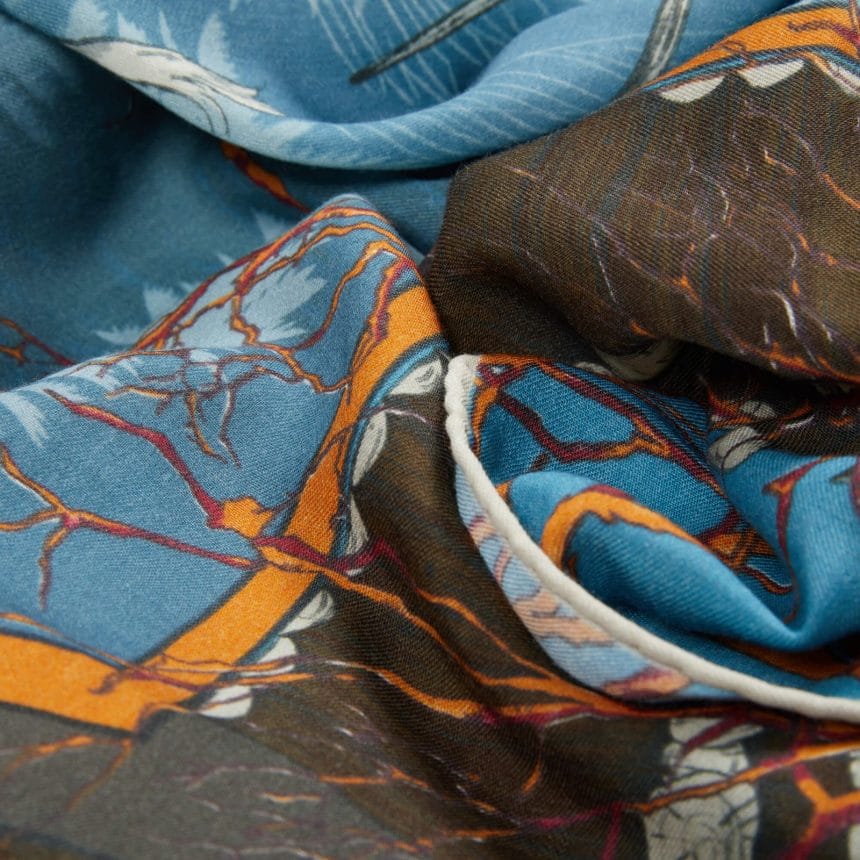 Snow Ball & Turquoise and Orange - Scarf