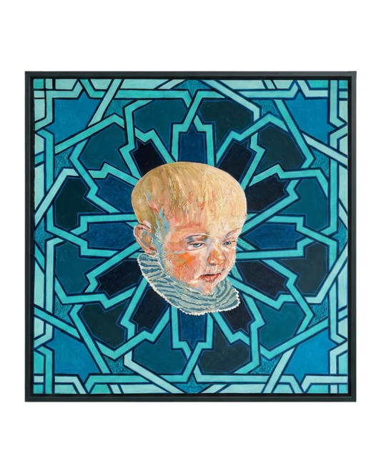 Blue Baby 90×90cm Figurative Expressionism Surrealism Oil Painting