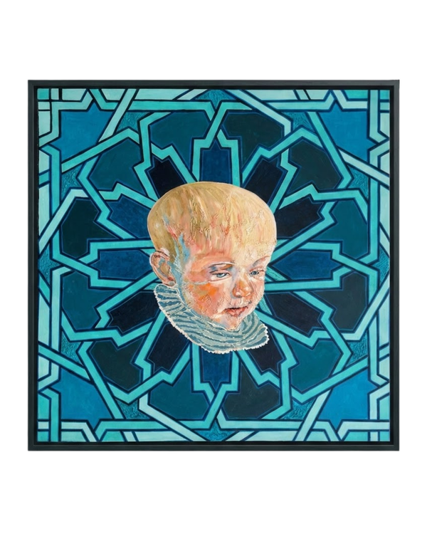 Blue Baby 90×90cm Figurative Expressionism Surrealism Oil Painting