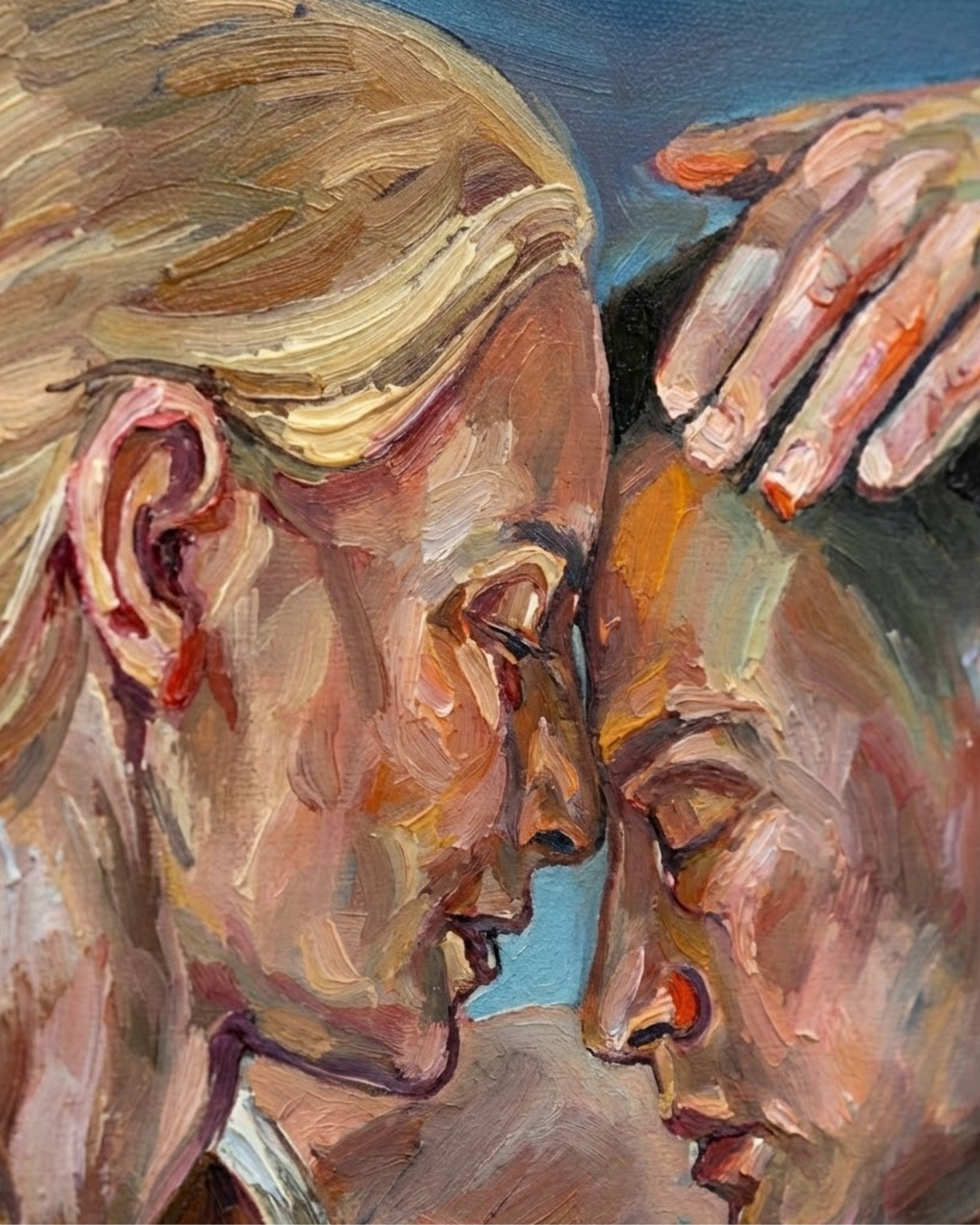 Love Transition 90×90cm Figurative Expressionism Surrealism Oil Painting