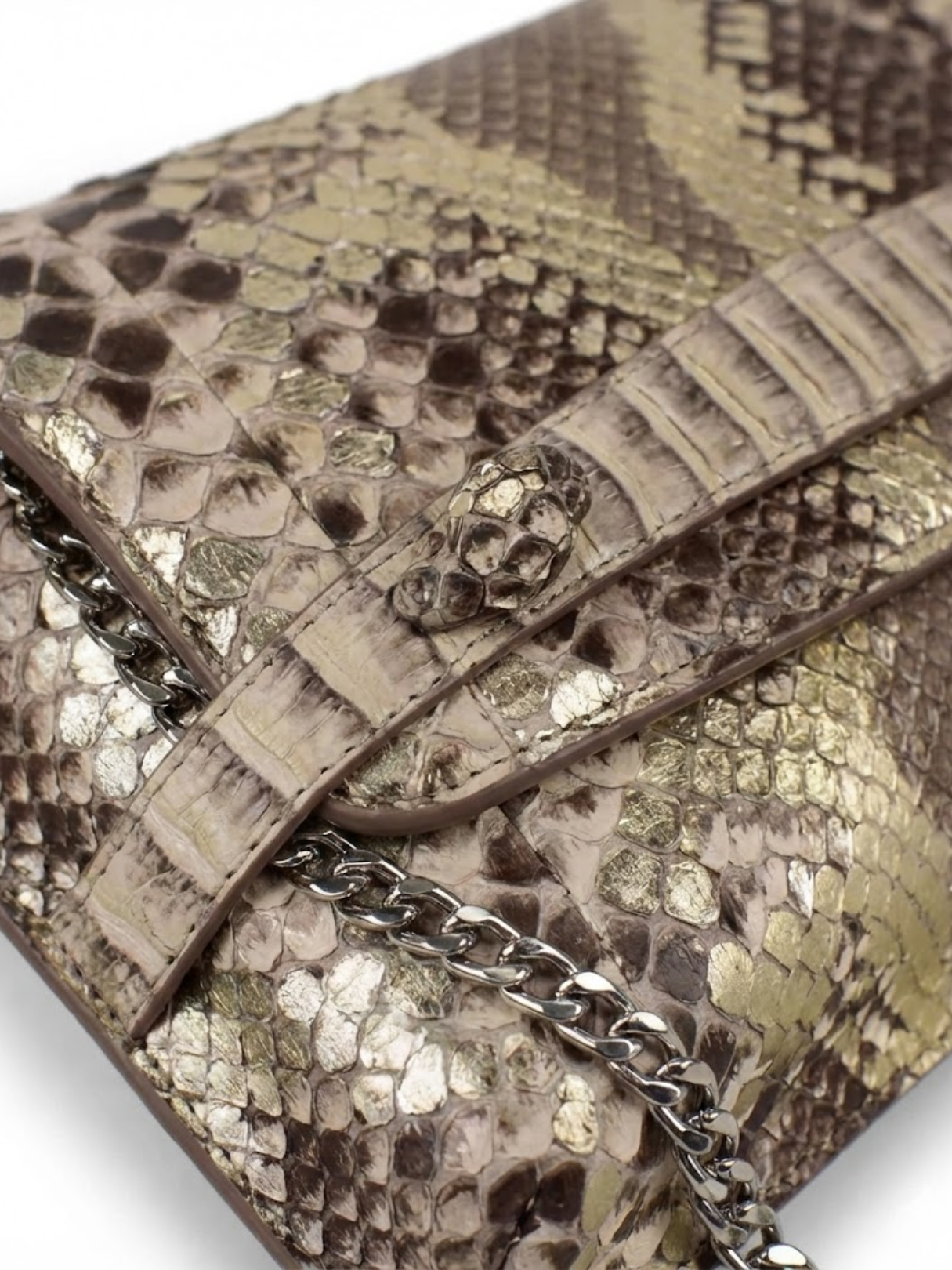 Metropolis Italian Python Leather Handbag