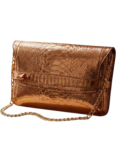 Metropolis Italian Python Leather Handbag