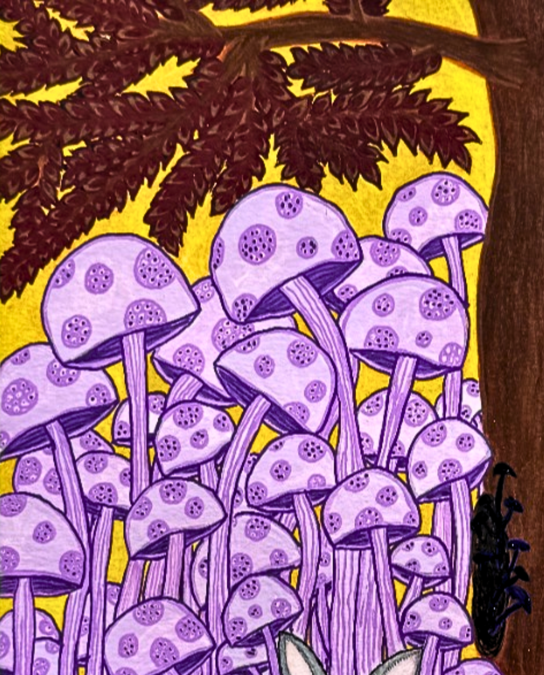 A Bouquet 34.5x27cm Neo-Organic Surrealist Painting