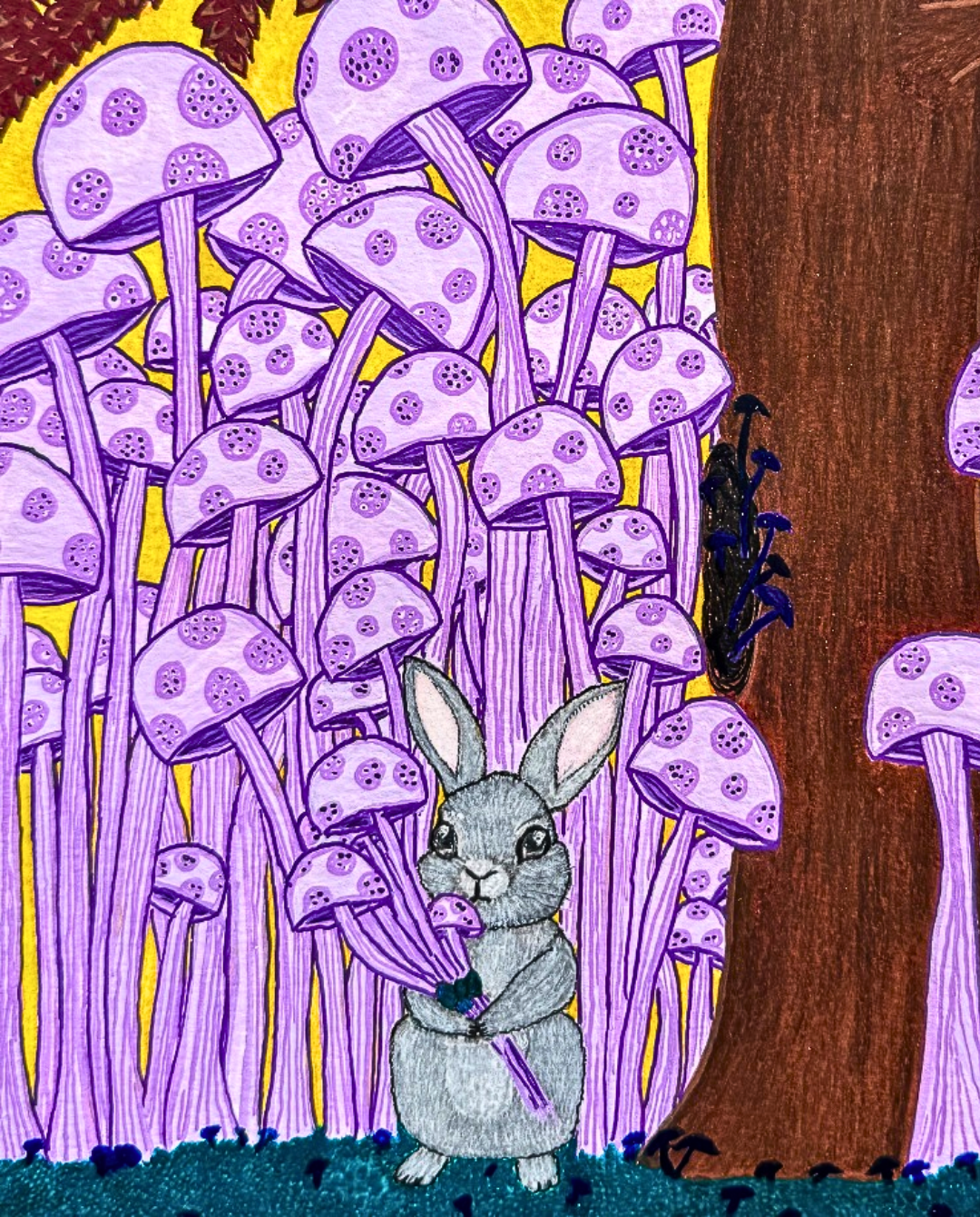 A Bouquet 34.5x27cm Neo-Organic Surrealist Painting